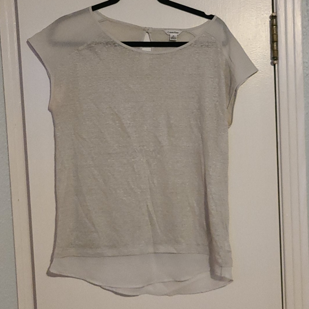 Cream casual blouse or tee